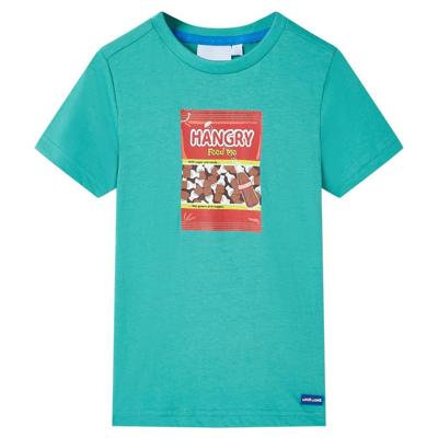 Kindershirt met korte mouwen 104 donkermintkleurig Kindershirt met korte mouwen 104 donkermintkleurig