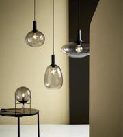 Zwarte hanglamp Nordlux &apos;Alton 35&apos; E27 fitting smokeglas 35 cm - thumbnail