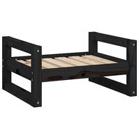 VidaXL Hondenmand 55,5x45,5x28 cm massief grenenhout zwart - thumbnail