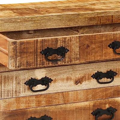 Dressoir met 3 lades 80x30x65 cm massief ruw mangohout