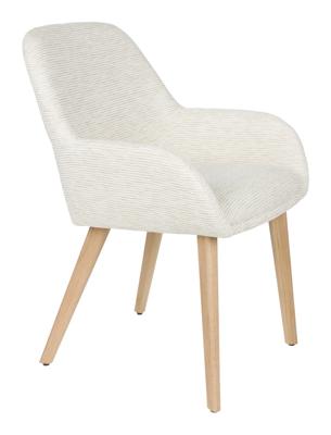ZILT Eetkamerstoel 'Shantina' Geweven stof, kleur Off White