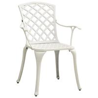 VidaXL Tuinstoelen 2 st gietaluminium wit - thumbnail