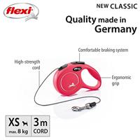 Flexi rollijn classic cord XS rood 3 meter - thumbnail