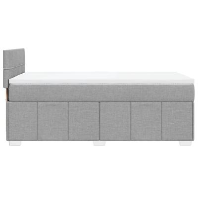 Boxspring met matras stof lichtgrijs 140x200 cm