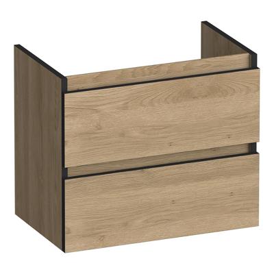 Brauer Joy Edge - Onderkast Ondiep - 60 cm - met 2 Softclose Lades Greeploos en 1 Sifon Uitsparing - Sunlit