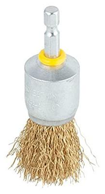 Wolfcraft Penseel-draadborstel | Messing | 6-kant schacht | Ø25mm | 1 stuk - 2738000 Wolfcraft Penseel-draadborstel | Messing | 6-kant schacht | Ø25mm | 1 stuk - 2738000