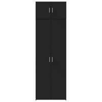 Opbergkast 70x42,5x225 cm bewerkt hout zwart - thumbnail