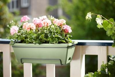 Elho Barcelona Balconier Allin1 50 - Groen - L 50 x B 28 x H 19 cm - Buitenbalkon - 100% gerecycled - thumbnail