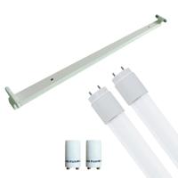LED TL Armatuur met T8 Buis Incl. Starter - Aigi Dybolo - 150cm Dubbel - 44W - Helder/Koud Wit 6400K - Beschermingsgraad IP20 - thumbnail