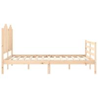 Bedframe met hoofdbord massief hout - thumbnail
