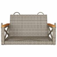 Schommelbank 63x62x40 cm poly rattan grijs - thumbnail