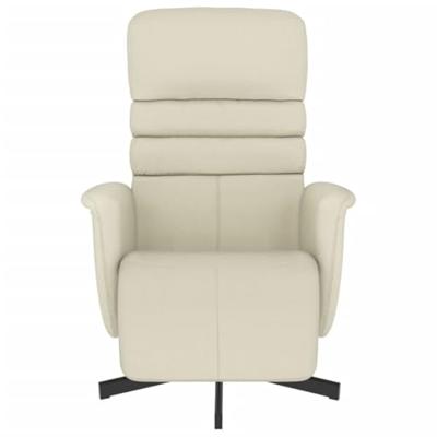 Fauteuil verstelbaar met voetensteun kunstleer crmekleurig