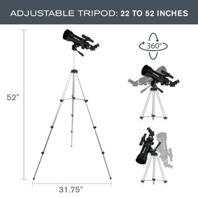 Celestron 21035 Travel Scope 70 Draagbaar refractortelescooppakket met rugzak, Zwart