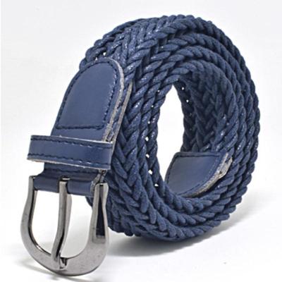 Womens korte gebreide Candy kleuren vlecht riem vrouwelijke gordel voor jurk Riemlengte: 105-110cm (blauw)