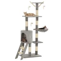 Kattenkrabpaal met sisal krabpalen 138 cm grijs - thumbnail