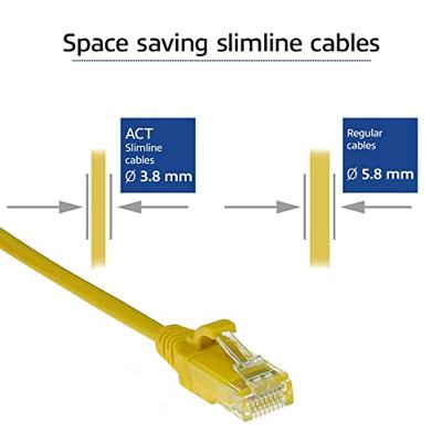 ACT DC9810 LSZH U/UTP CAT6 Datacenter Slimline Patchkabel Snagless | RJ45 Connectoren | Geel | 10 meter
