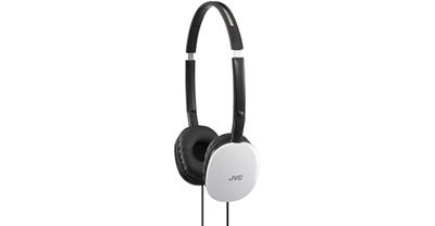 JVC Flats Lichtgewicht On-Ear Hoofdtelefoon Compatibel met iPhone en Android Apparaten - Wit