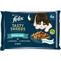 FELIX Tasty Shreds met zalm en tonijn - 4x 80g - thumbnail