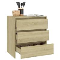 Dressoir 70x41x75 cm bewerkt hout sonoma eikenkleurig - thumbnail