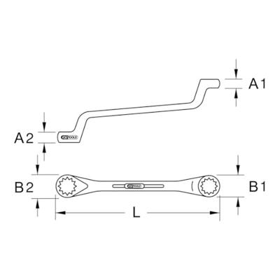 KS Tools 5170889 517.0889 Dubbele ringsleutel Sleutelbreedte (inch) 3/4 - 11/16 - thumbnail