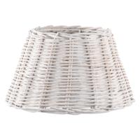Lampenkap rond schuin | taps | rotan | rieten lampenkap voor tafellamp | lampenkap met E27 fitting | Ø30cm H17cm | wit - thumbnail