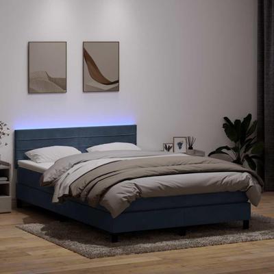 Boxspring met matras en LED fluweel donkergrijs 140x210 cm