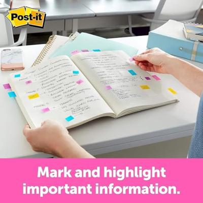 Post-it index standaard, ft 24,4 x 43,2 mm, houder met 50 tabs, blauw