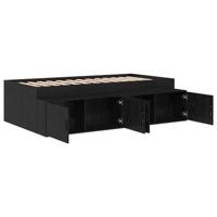 Bedframe met lade Zwart Eiken 90 x 200 cm Bewerkt hout - thumbnail