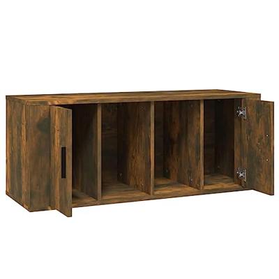 Tv-meubel 100x35x40 cm bewerkt hout gerookt eikenkleurig Tv-meubel 100x35x40 cm bewerkt hout gerookt eikenkleurig