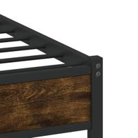 Bedframe met hoofdbord metaal gerookt eikenkleurig 140x190 cm - thumbnail