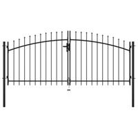 VidaXL Hekpoort dubbele deur met speren bovenkant 300x150 cm - thumbnail