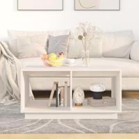 Salontafel 80x50x40 cm massief grenenhout wit - thumbnail