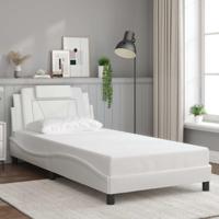 Bedframe "Viana" zonder matras kunstleer wit 100x203 cm - thumbnail