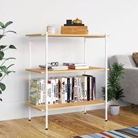 VidaXL Opbergrek 3-laags 80x40x92 cm wit en eikenkleurig - thumbnail