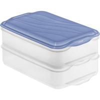 Rotho RONDO Vleeswarendoos 2x1.35L Horizon Blauw/Transparant - thumbnail
