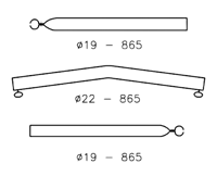 Campking Daksteun gebogen 19/22mm 170-250cm - thumbnail