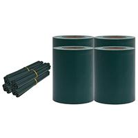 VidaXL Tuinschermen 4 st 35x0,19 m pvc matgroen - thumbnail