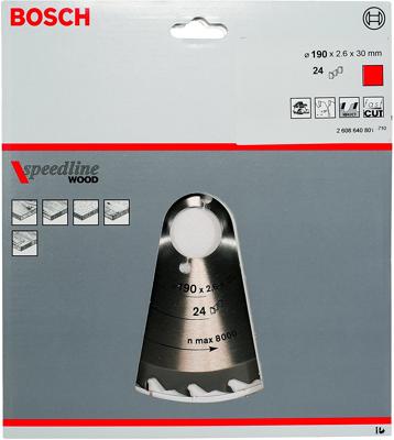 Bosch Accessoires Cirkelzaagblad Standard for Wood Speed 190 x 30 x 2,6 mm, 24 1st - 2608640801
