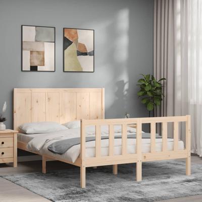 Bedframe met hoofdbord massief hout