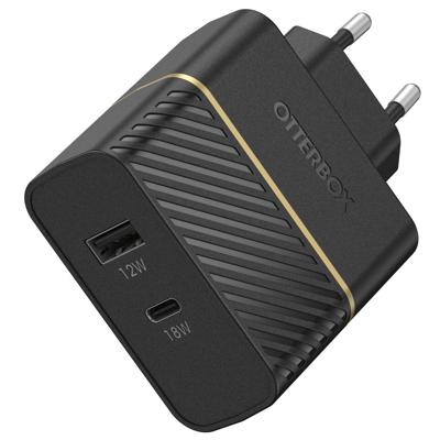 OtterBox Fast Charge Dual Port Premium Wall Charger 30W Black Shimmer