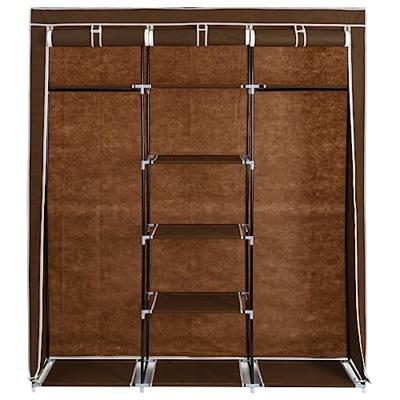 VidaXL Kledingkast met vakken en stangen 150x45x175 cm stof bruin