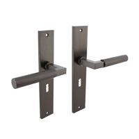 Intersteel Deurkruk Bau-Stil op schild 245x45 mm sleutelgat 56 mm antracietgrijs - thumbnail