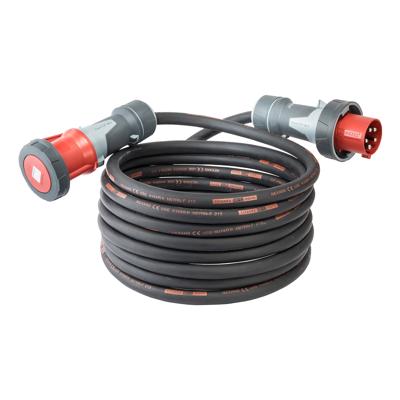 25 meter CEE verlengkabel 125A 5-polig 5 x35mm² 400V zwart IP67 Mennekes PowerTop Xtra contacten