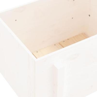 VidaXL Plantenbak 62x50x57 cm massief grenenhout wit