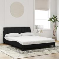 Bed met matras "Hanko" fluweel zwart 180x200 cm - thumbnail