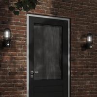 VidaXL Buitenwandlamp met sensor roestvrij staal zwart - thumbnail