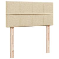 Boxspring met matras stof crèmekleurig 90x200 cm - thumbnail