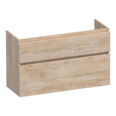 Brauer Delight - Onderkast Ondiep - 100 cm - met 2 Softclose Lades Greeploos en 1 Sifon Uitsparing - Forest Wheat