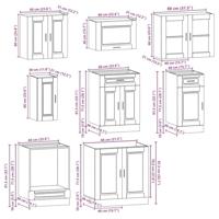 8-delige Keukenkastenset Porto bewerkt hout wit - thumbnail