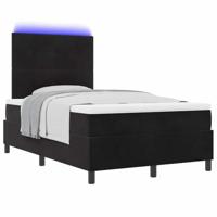 Boxspringbed met matras en LED fluweel zwart 120x200 cm - thumbnail